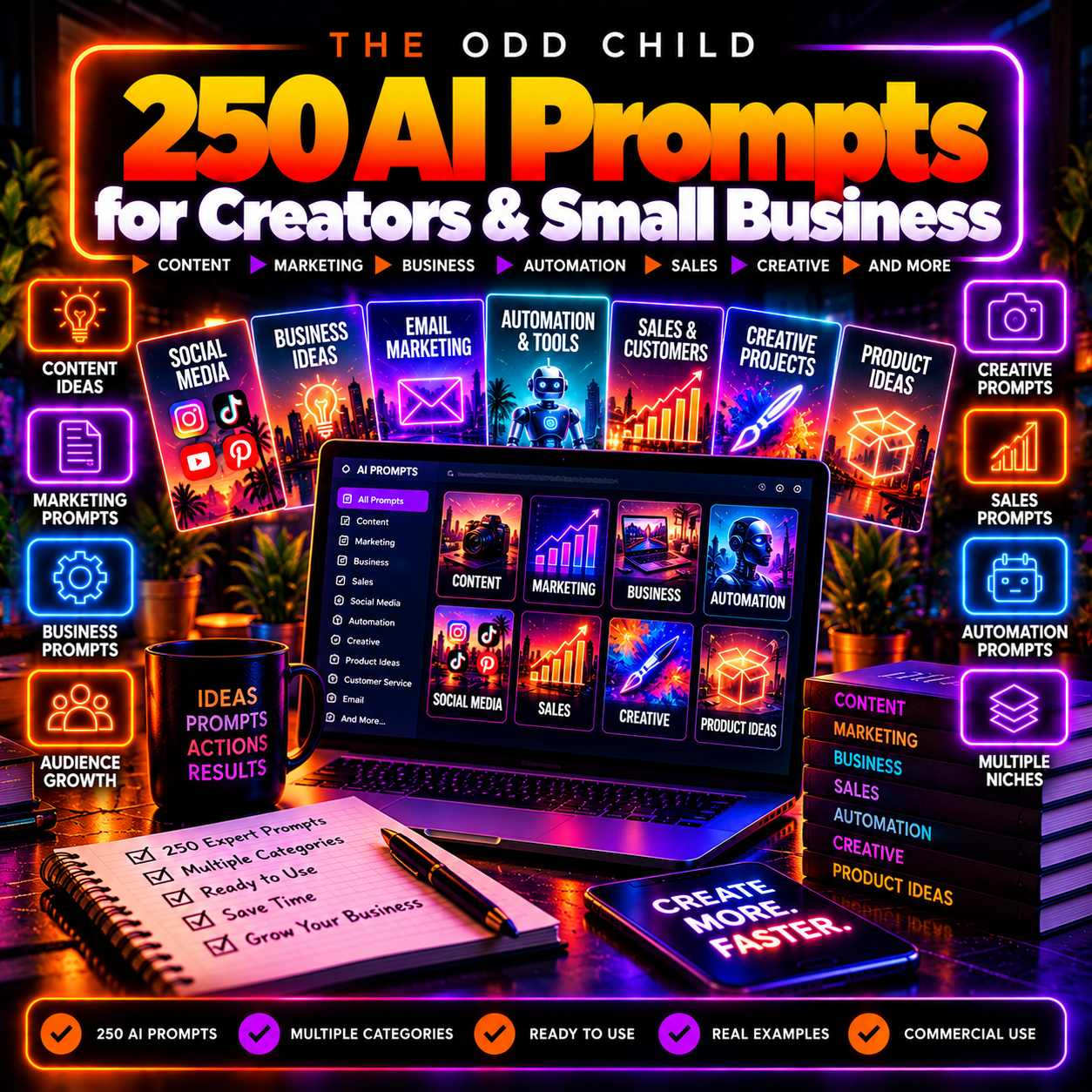 250 AI Prompts for Creators & Small Business COVER