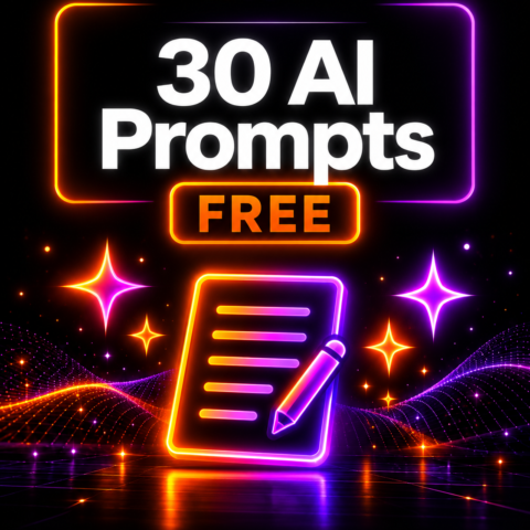 Free AI prompts PDF with 30 ready-to-use prompts for business, content creation and marketing
