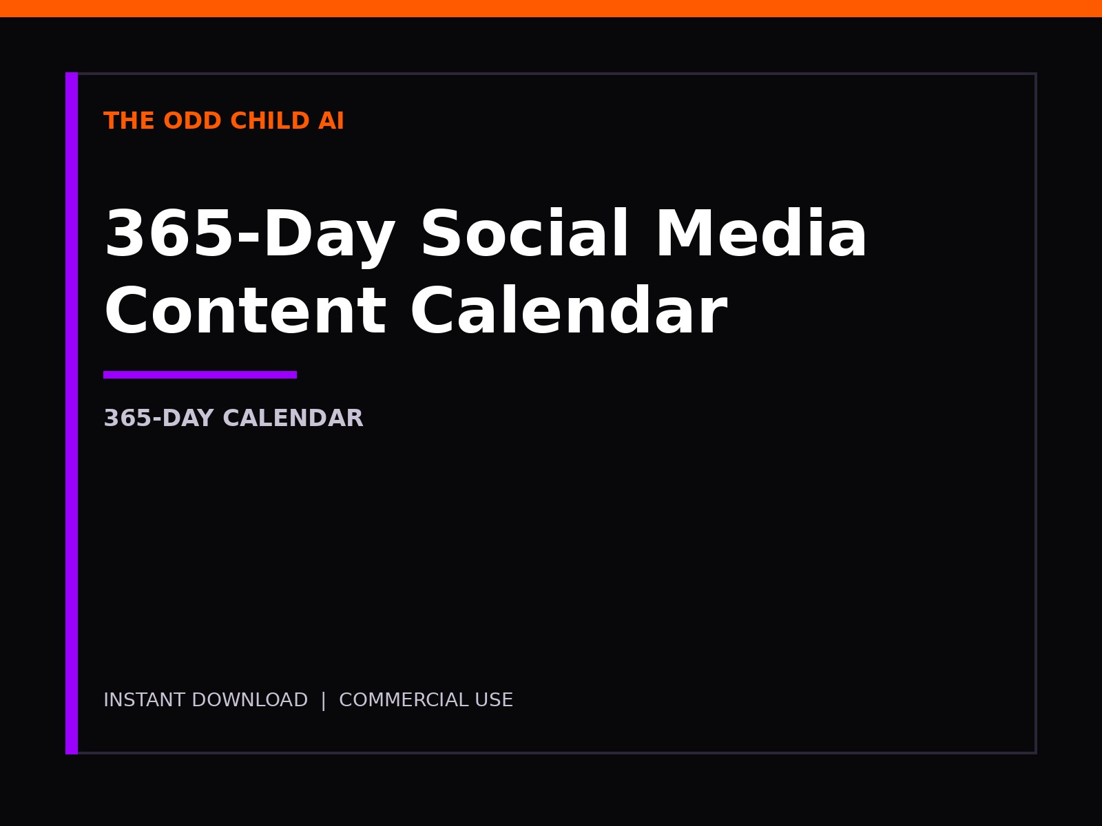 365-Day Social Media Content Calendar