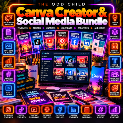 Canva Creator & Social Media Bundle – 61 editable social media templates and creator tools