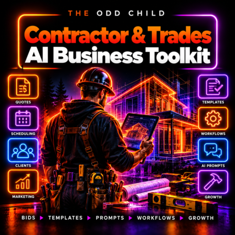 Contractor AI toolkit cover with business templates and AI prompts for contractors