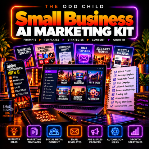 AI prompts for brand voice and messaging – small business AI marketing kit cover