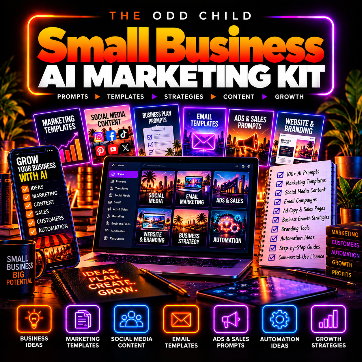AI prompts for local business marketing - Small Business AI Marketing Kit cover