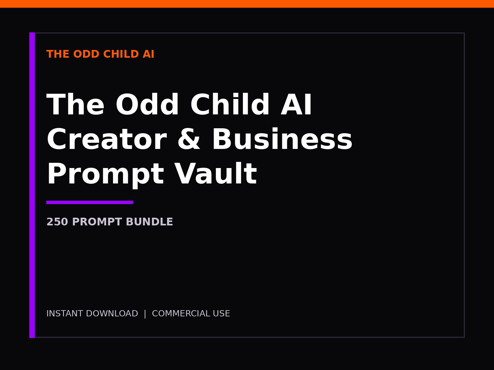 The Odd Child AI Creator & Business Prompt Vault