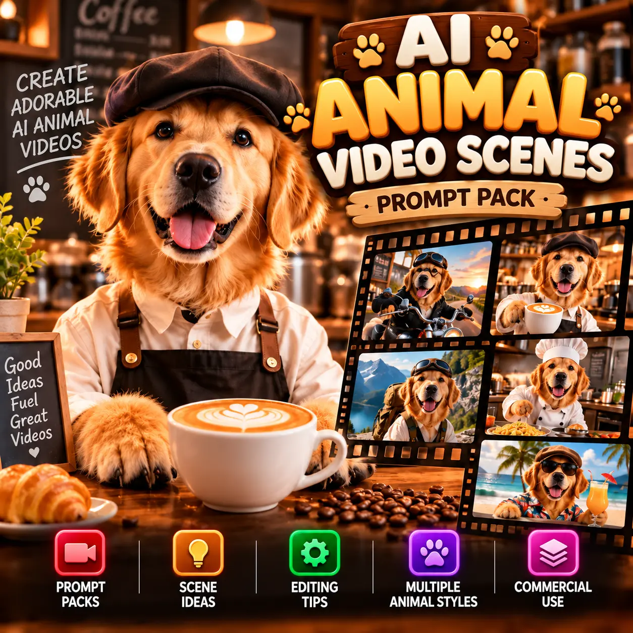 Talking Animals With Human Jobs AI video prompt system