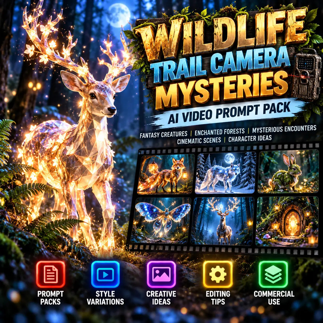 Wildlife Trail Camera Mysteries AI video prompt system